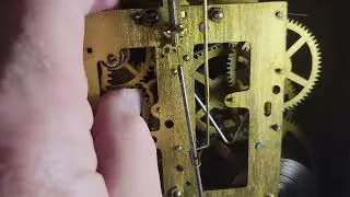 Sessions Clock Movement with excessive wear on 4th wheel pivot hole.