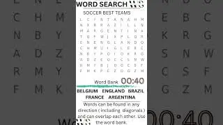 Word search puzzle games  Soccers some of the best teams for the year 2022  #shorts