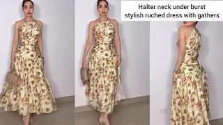 How to cut a stylish under burst dress with gathers 