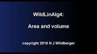 Area and volume | Geometric Linear Algebra 4 | NJ Wildberger