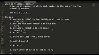 Fibonacci series without recursion in Java
