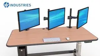 Height Adjustable Single Desk Surface with CPU Holder