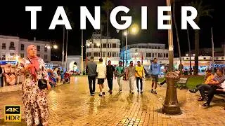 TANGIER Morocco Night Walk 🌙 | Tangier Nightlife & Gnawa Music &ndash; 4K HDR