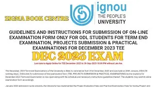 IGNOU EXAMINATION FORM HOW TO FILL 2023 DECEMBER SESSION @zigmabookcentre