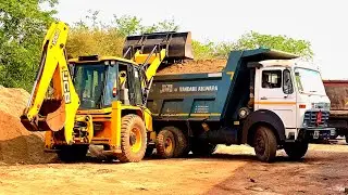 Jcb 3dx Backhoe Loader Loading Sand In Tata Havya | Tata 2518 | Loading Jcb Machine |