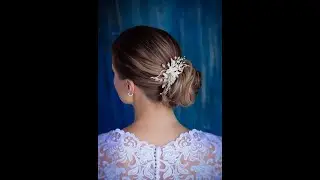 ELAINA Gold flower wedding hair comb Wedding hair combs Flower headpiece comb Toronto Bridal Jewels