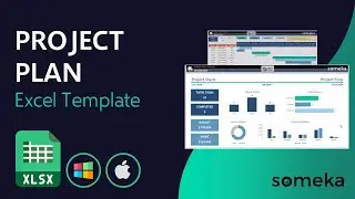 Шаблон плана проекта (Excel) | Планировщик проектов с диаграммой Ганта | Электронная таблица упра...