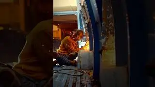 Welding all holes on the frame of the van ! #welding #vanbuild #vanlife
