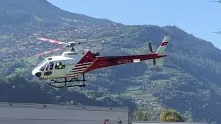 Helico Ecureuil B3 HB-ZCZ and Bell 505 Jet Ranger HB-ZYN Sion airport 21.09.2019