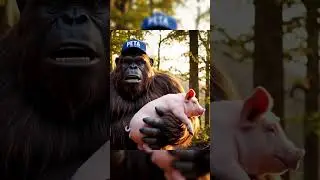 Bigfoot rescues a pig. #Bigfoot #vlogs #fyp #funnyvideos #pig #bacon #buttercup