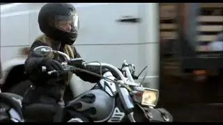 Actress Kierston Wareing in Motorcycle Gear