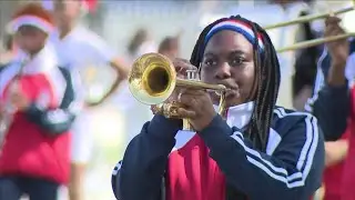 American Senior High School&rsquo;s marching band performs at MLK Day Parade in Miami