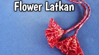 Easy Red Flower Latkan Making Tutorial | Simple Fabric Latkan for Dresses#FlowerLatkan#LatkanMaking