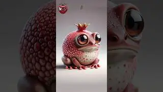 AI Cartoon Frog Pomegranate #aiartgenerator #aiartgallery #cartooncharacter #frog #cute