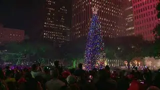 Mayor's holiday celebration, tree lighting at Hermann Square