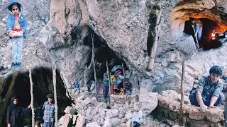 🏞️ Nomadic life in a cave: 🏰 Building a thatched wall to fight the cold ❄️ and everyday challenges