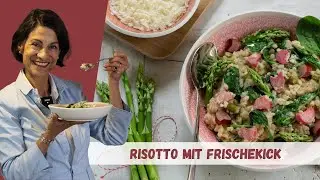 Rhabarber herzhaft?! Frühlings-Risotto mit Spargel