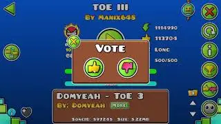 Geometry Dash - TOE III by Manix648 (Hard Demon) All Coins (for adult gamers)