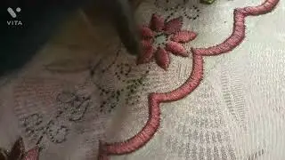 #Cut work #with #flower design# for #Punjab #suite