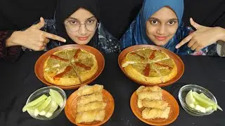 SPICY CHICKEN PIZZA AND SWEET PATTIES WITH CUCUMBER EATING CHALLENGE ASMR MUKBANG |🔥😱💯