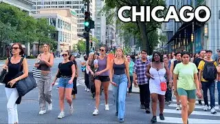 Last Day Of Summer 2024 in Chicago Walking Tour on Saturday | September 21, 2024 | 4k City Sound