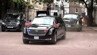 Donald Trump Motorcade & Helicopters in London