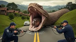 Brave Rescue Team Saves Homeless Hippo from Giant Snake Attack 🐍 🆘