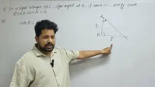 in a right triangle abc right angled at b if tan a=1 then verify that 2sinacosa=1 