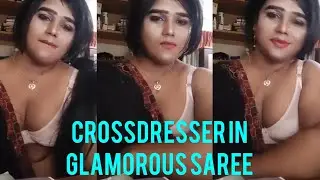 crossdresser in glamorous saree | Dharani Cd | my friend Sheela 🕺➡️💃