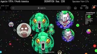 【國際Agar.io】FFA/NA - Americans vs Asians - Spectator View 2020/07/26