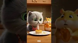 Pancake Theft: Cat vs Hamster Battle 🐱🥞🐹 #cats #aicats #aiart
