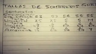 Sombreros y Gorras Tallas y Medidas Universales