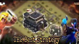 Always 3 Star 🌟🌟🌟 Best Th9 war attack Strategy - Golem ,Witch ,Wall Breaker #coc #th9warattacks