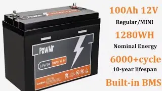MINI PowMr batería LIFEPO4 12 voltios y 100 Ah. #aliexpress #lifepo4 