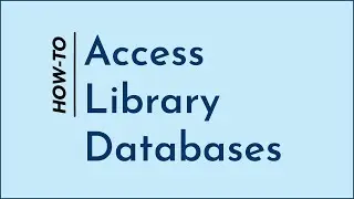 How to Access Library Databases (Lone Star College)