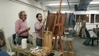 Moments from painting classes: looking, seeing, painting, discussing, painting more....