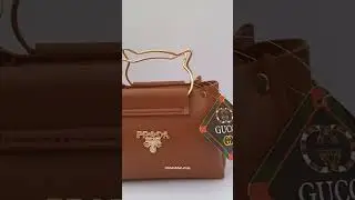 BB#4 Brown handbag with cat shaped handle! 💕