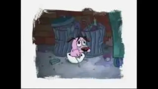 Muriel encuentra a coraje. || Coraje, el perro cobarde.