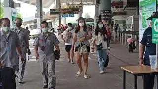 Walking in Mo Chit bus terminal Bangkok Thailand / yulichka wants it