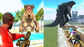 🔥Big Monster And Godzilla Attacked Our City Together | Indian Bike Driving 3D 