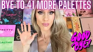 HUGE EYESHADOW PALETTE DECLUTTER | 41 REPETITIVE OR SUBPAR PALETTES