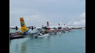 Maldives Seaplane take off from Male - Maldivian Airways
