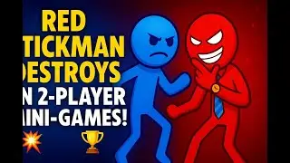 Red Stickman Destroys in 2-Player Mini-Games! 💥🏆 #shorts