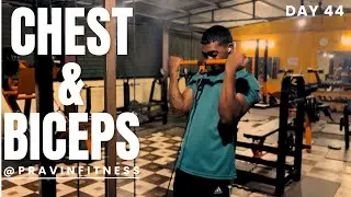 CHEST & BICEPS Day 44 | Winter Arc Grind Begins 🔥 | Power Pump Workout Motivation