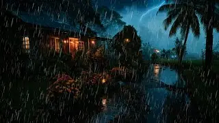 Heavy Rain Surrounding Remote Hill Settlements for Calm Sleep | Dark Cozy ASMR Mood