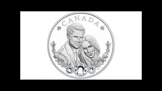 Commemorative royal wedding coin features crystals, maple leaves