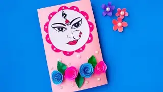 Durga puja / How to make Durga puja Greeting card idea / Shubh Navratri / Easy Handmade card