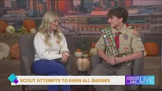 Boy Scout attempts to earn all badges