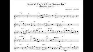 Transcription of Hank Mobley's Solo on 