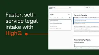 Faster, self-service legal intake with HighQ